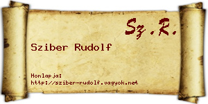 Sziber Rudolf névjegykártya