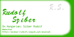rudolf sziber business card